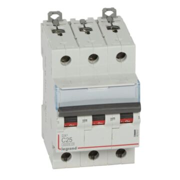Magnetotérmico dx³ 6000/10 ka - 3p - 400 v~ - 25a - curva c