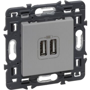 Cargador usb valena next - 2 usb tipo a+a - 2.400 ma - 12w -aluminio