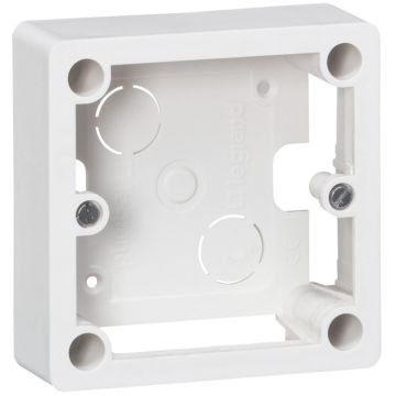 Caja de superficie para bases de 95x95 y 100x100mm profundidad 40mm 1 elemento. color blanco