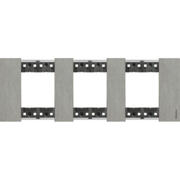 Placa embellecedora living now de color acero - 2x3mod
