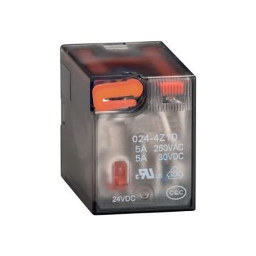 Relé industrial 4 conmutados 5a 24v ac + led