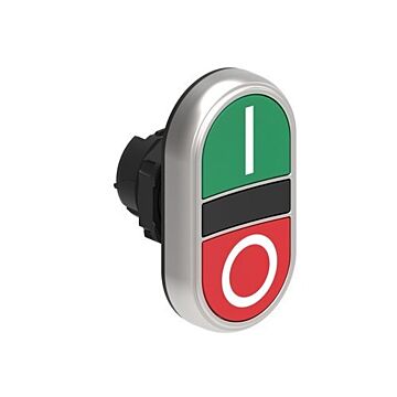 Pulsador doble platinum símbolo i-o verde rojo