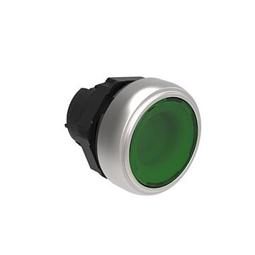 Pulsador platinum luminoso rasante verde