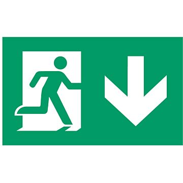 Rótulo correr recto flecha abajo