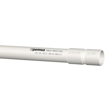 Tubo rpvc1250+manguito dn20 gris