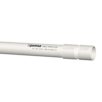 Tubo rpvc1250+manguito dn16 gris