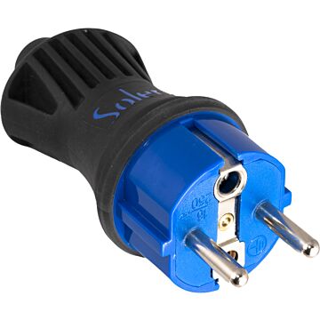 Clavija 2p+t, 16a 250v~.caucho color negro.