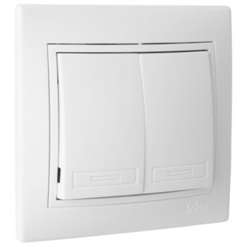 Doble conmutador / interruptor 10ax 250v~. monobloc. de empotrar.