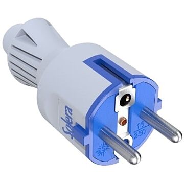 Clavija 2p+t, 16a 250v~. elastómero blanco.