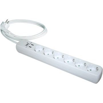 Base múltiple con 6 tomas cable h05vv-f 3g1,5 1,5m