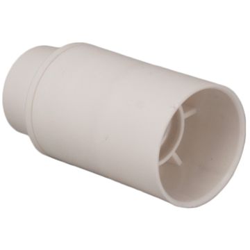 Portalámparas e-14 .conexión con tornillos. 2a 250v. cuerpo liso. color blanco.