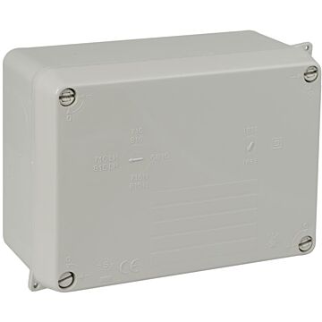 Caja estanca de conexión 153 x 110 x 65 mm sin conos. color gris.