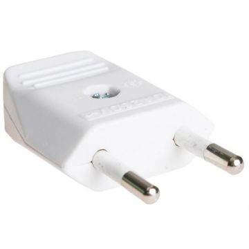 Clavija bipolar 10a 250v material termoestable blanco