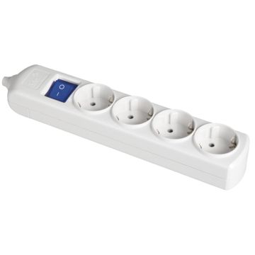 Base múltiple de 4 tomas 2p+t, 16a 250v~. con interruptor luminoso.