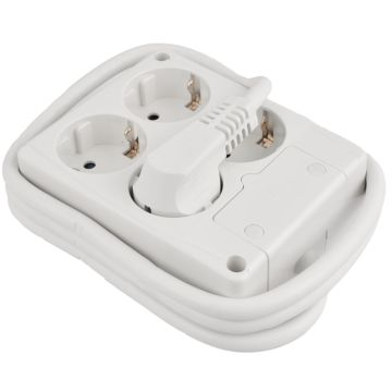 Prolongador con 4 bases 2p+t, 16a 250v~. 1,5 m de cable.