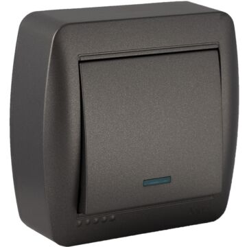 Conmutador / interruptor luminoso 10ax 250v~. de superficie.