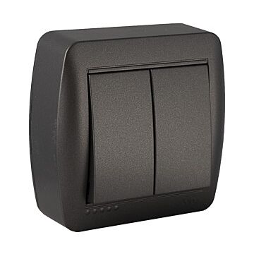 Doble conmutador 10ax 250v~. de superficie.