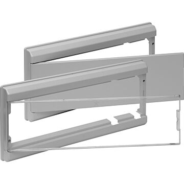 Marco color gris y puerta transparente para cajas serie clásica. para cajas refs 880, 880b y 881