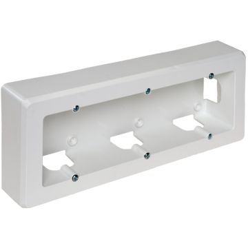 Caja de mecanismos de superficie para 3 elementos, 235x 96 x 43 mm. color blanco.