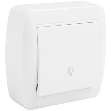Pulsador luz 10a 250v~. de superficie.