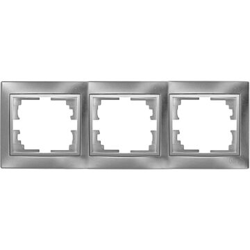 Marco horizontal para 3 elementos. plata.