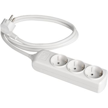 Prolongador con 3 bases 2p+t, 16a 250v~. 1,5 m de cable.
