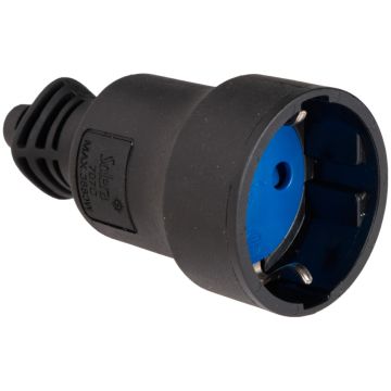 Base móvil 2p+t, 16a 250v~. caucho color negro.