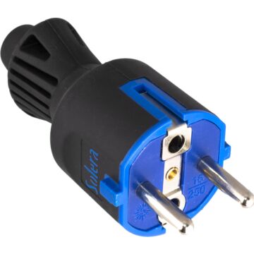 Clavija 2p+t, 16a 250v~.caucho color negro