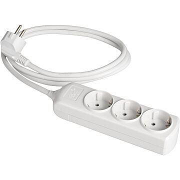 Prolongador con 3 bases 2p+t, 16a 250v~. 2 m de cable.