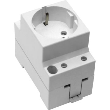 Base para perfil din 2p+t, 16a 250v~. color blanco.