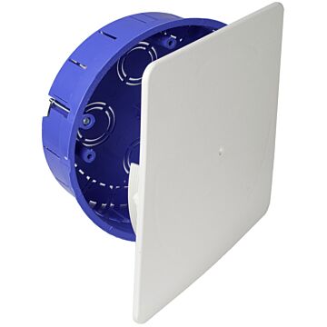 Caja de conexión de empotrar en tabique hueco. de ø 150 mm. tapa cuadrada nivelable. ajuste perimetral. con tornillo central.