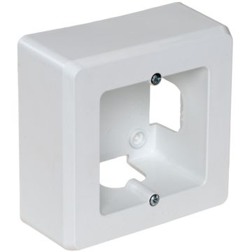 Caja de mecanismos de superficie para 1 elemento, 94 x 96 x 43 mm. color blanco.