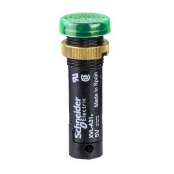 Luz piloto ø12 - ip40/ip65 - verde - led cubierto incluido - 24v - lugs