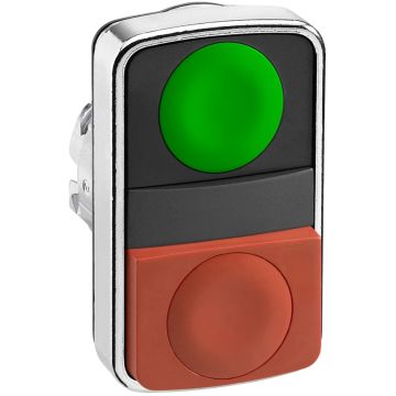 Cabeza pulsador  doble verde/rojo saliente