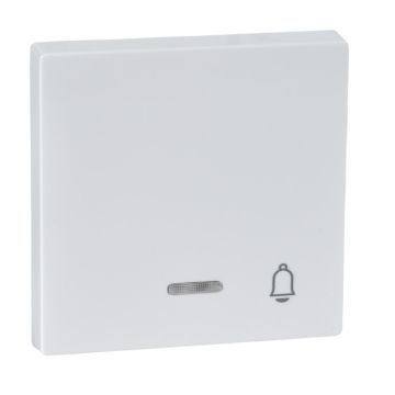 Tecla símbolo campana con visor elegance blanco