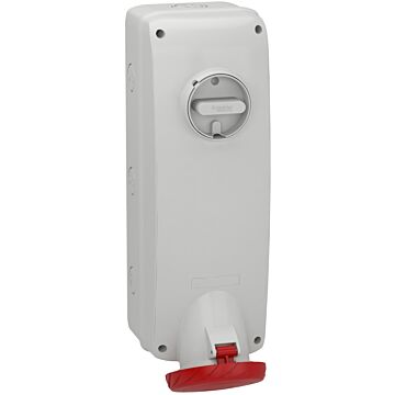 Unika interlocked socket - 63 a - 3p + e - 380...415 v ac - ip65 - wall