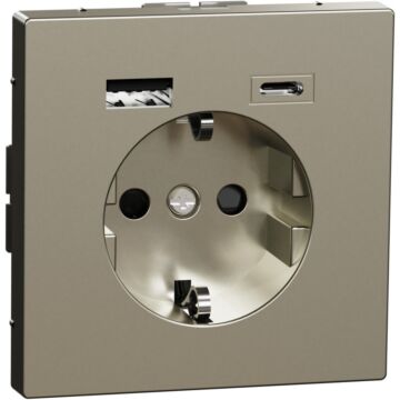 Schuko doble usb a+c dlife niquel 3ma
