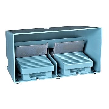 Interruptor de pedal doble xpe-m - con tapa - metálico - azul - 4nc+4no