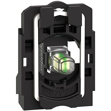 Conjunto cuerpo/bloque luminoso completo, harmony xb5, plástico, blanco, led universal, cuerpo/anillo de fijación, 24v ac/dc