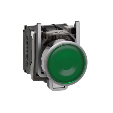 Pulsador  luminoso led 120vca 1na+1nc verde