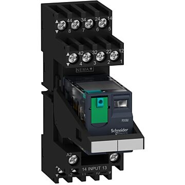 Relé rxm con ltb + led y zócalo de terminales mezclados, 4nanc 6a 24vdc