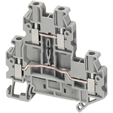 Bloque de terminales de paso - 2.5 mm² 24 a nivel doble 1x1 tornillo - gris