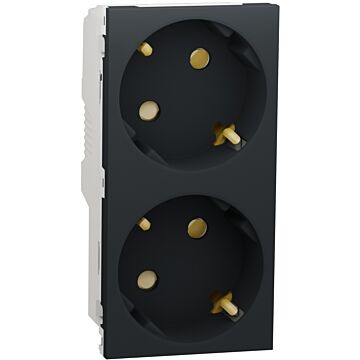 New unica system +, schuko doble antracita (raptor)