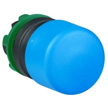 Cabeza pulsador ø 22 - cabeza de seta azul ø30 -retorno por resorte