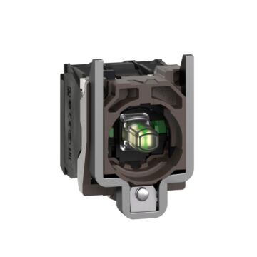 Conjunto completo de cuerpo/contacto y bloque luminoso, harmony xb4, blanco, con cuerpo/anillo de fijación, led universal, 230...240v, 2no