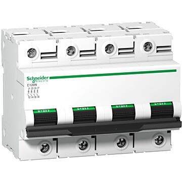 Interruptor magnetotérmico; acti9 c120n; 4p; 80 a; curva c; 10000 a/10 ka