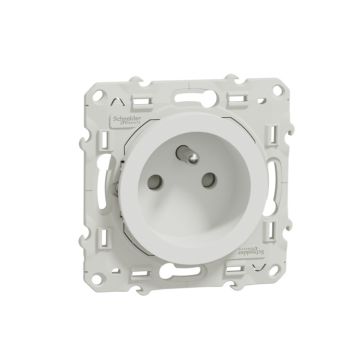 Base enchufe 2p+ttf odace blanco