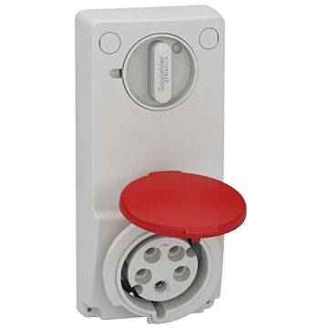 Unika interlocked socket - 32 a - 3p + n + e - 380...415 v ac - ip44 - panel
