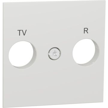 Caratula new unica toma tv/r blanco polar