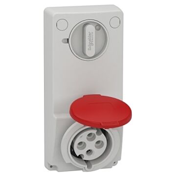 Unika interlocked socket - 32 a - 3p + e - 380...415 v ac - ip44 - panel